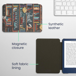 kwmobile Étui Compatible avec Amazon Kindle (2022/2024) Coque - Étui à Rabat magnétique Tablette eReader Similicuir - Multicolor