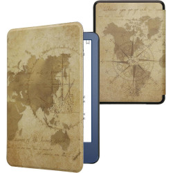 kwmobile Étui Compatible avec Amazon Kindle (2022/2024) Coque - Étui à Rabat magnétique Tablette eReader Similicuir - Marron-Mar