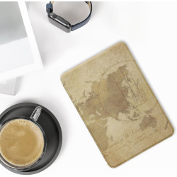 kwmobile Étui Compatible avec Amazon Kindle (2022/2024) Coque - Étui à Rabat magnétique Tablette eReader Similicuir - Marron-Mar