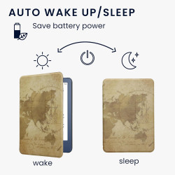 kwmobile Étui Compatible avec Amazon Kindle (2022/2024) Coque - Étui à Rabat magnétique Tablette eReader Similicuir - Marron-Mar
