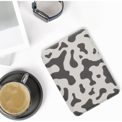 kwmobile Étui Compatible avec Amazon Kindle (2022/2024) Coque - Étui à Rabat magnétique Tablette eReader Similicuir - Noir-Blanc
