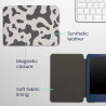 kwmobile Étui Compatible avec Amazon Kindle (2022/2024) Coque - Étui à Rabat magnétique Tablette eReader Similicuir - Noir-Blanc