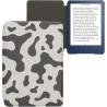 kwmobile Étui Compatible avec Amazon Kindle (2022/2024) Coque - Étui à Rabat magnétique Tablette eReader Similicuir - Noir-Blanc