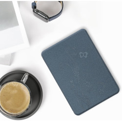 kwmobile Étui Compatible avec Amazon Kindle (2022/2024) Coque - Étui à Rabat magnétique Tablette eReader Similicuir - Bleu foncé