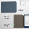 kwmobile Étui Compatible avec Amazon Kindle (2022/2024) Coque - Étui à Rabat magnétique Tablette eReader Similicuir - Bleu foncé
