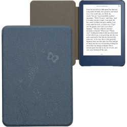 kwmobile Étui Compatible avec Amazon Kindle (2022/2024) Coque - Étui à Rabat magnétique Tablette eReader Similicuir - Bleu foncé