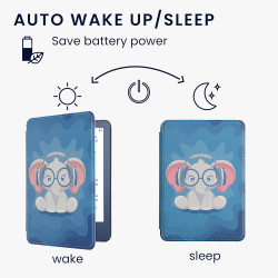 kwmobile Étui Compatible avec Amazon Kindle (2022/2024) Coque - Étui à Rabat magnétique Tablette eReader Similicuir - Bleu Clair