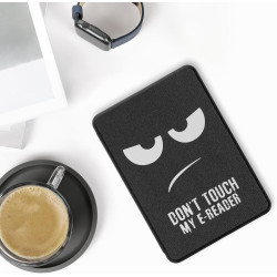 kwmobile Étui Compatible avec Amazon Kindle (2022/2024) Coque - Étui à Rabat magnétique Tablette eReader Similicuir - Blanc-Noir