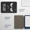 kwmobile Étui Compatible avec Amazon Kindle (2022/2024) Coque - Étui à Rabat magnétique Tablette eReader Similicuir - Blanc-Noir