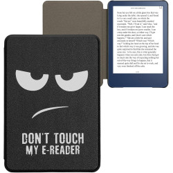 kwmobile Étui Compatible avec Amazon Kindle (2022/2024) Coque - Étui à Rabat magnétique Tablette eReader Similicuir - Blanc-Noir