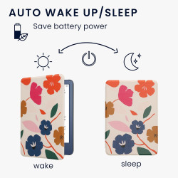 kwmobile Étui Compatible avec Amazon Kindle (2022/2024) Coque - Étui à Rabat magnétique Tablette eReader Similicuir - Fuchsia-Bl