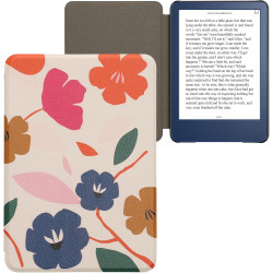 kwmobile Étui Compatible avec Amazon Kindle (2022/2024) Coque - Étui à Rabat magnétique Tablette eReader Similicuir - Fuchsia-Bl
