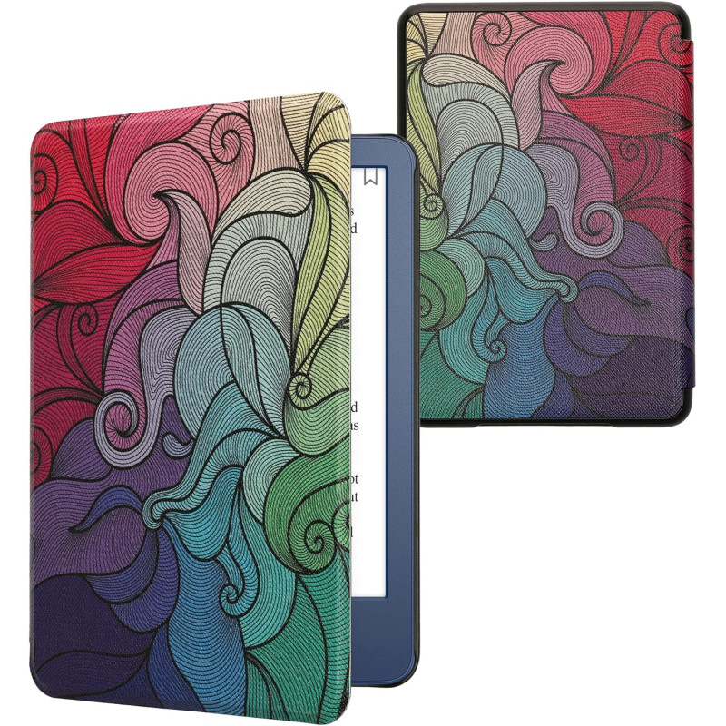 kwmobile Étui Compatible avec Amazon Kindle (2022/2024) Coque - Étui à Rabat magnétique Tablette eReader Similicuir - Fuchsia-Bl