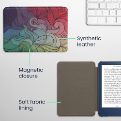 kwmobile Étui Compatible avec Amazon Kindle (2022/2024) Coque - Étui à Rabat magnétique Tablette eReader Similicuir - Fuchsia-Bl