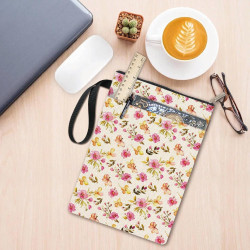 craspire Protège Livres à Fleurs Pochette de Protection Rose à Fleurs pour Livres de Poche Couverture Rigide Lavable en Tissu av