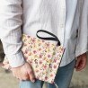 craspire Protège Livres à Fleurs Pochette de Protection Rose à Fleurs pour Livres de Poche Couverture Rigide Lavable en Tissu av