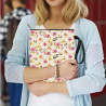 craspire Protège Livres à Fleurs Pochette de Protection Rose à Fleurs pour Livres de Poche Couverture Rigide Lavable en Tissu av
