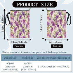 craspire Wisteria Couvertures de Livre Protecteur de Livre de Fleurs Pochette de Livre Violette pour Livres de Poche Protecteur 