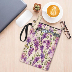 craspire Wisteria Couvertures de Livre Protecteur de Livre de Fleurs Pochette de Livre Violette pour Livres de Poche Protecteur 