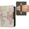 kwmobile Étui Compatible avec Kobo Clara BW/Colour Coque - Étui à Rabat magnétique Tablette eReader Similicuir avec Sangle - Noi