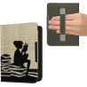 Kwmobile étui compatible avec kobo clara bw/colour coque - étui à rabat magnétique tablette ereader similicuir avec sangle - noi