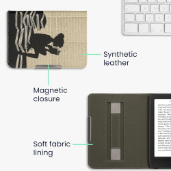 Kwmobile étui compatible avec kobo clara bw/colour coque - étui à rabat magnétique tablette ereader similicuir avec sangle - noi