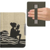 Kwmobile étui compatible avec kobo clara bw/colour coque - étui à rabat magnétique tablette ereader similicuir avec sangle - noi
