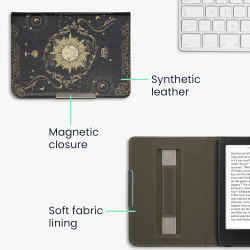 kwmobile Étui Compatible avec Kobo Clara BW/Colour Coque - Étui à Rabat magnétique Tablette eReader Similicuir avec Sangle - Ble