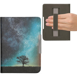 kwmobile Étui Compatible avec Kobo Clara BW/Colour Coque - Étui à Rabat magnétique Tablette eReader Similicuir avec Sangle - Ble