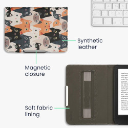 Kwmobile étui compatible avec kobo clara bw/colour coque - étui à rabat magnétique tablette ereader similicuir avec sangle - ora