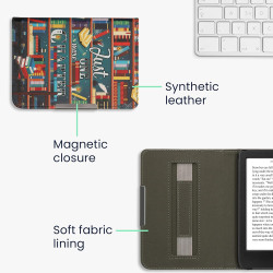 kwmobile Étui Compatible avec Kobo Clara BW/Colour Coque - Étui à Rabat magnétique Tablette eReader Similicuir avec Sangle - Mul