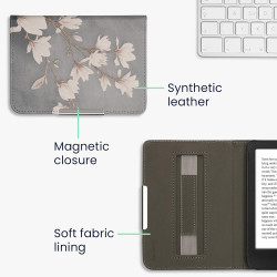 kwmobile Étui Compatible avec Kobo Clara BW/Colour Coque - Étui à Rabat magnétique Tablette eReader Similicuir avec Sangle - Tau