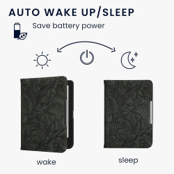 kwmobile Étui Compatible avec Kobo Clara BW/Colour Coque - Étui à Rabat magnétique Tablette eReader Similicuir avec Sangle - Ver