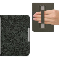 kwmobile Étui Compatible avec Kobo Clara BW/Colour Coque - Étui à Rabat magnétique Tablette eReader Similicuir avec Sangle - Ver