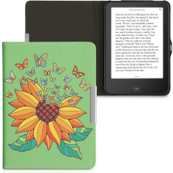 kwmobile Étui Compatible avec Tolino Vision 1/2 / 3/4 HD Coque - Étui à Rabat magnétique Tablette eReader Similicuir - Jaune-Ver