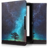 kwmobile Étui Compatible avec Tolino Vision 1/2 / 3/4 HD Coque - Étui à Rabat magnétique Tablette eReader Similicuir - Bleu-Gris