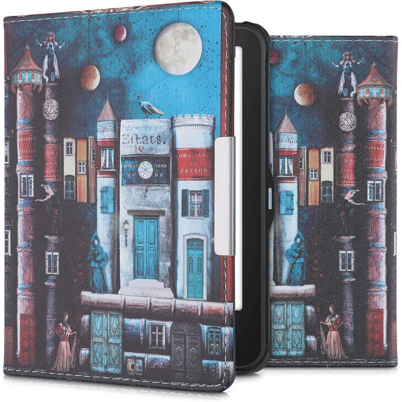 kwmobile Étui Compatible avec Tolino Vision 1/2 / 3/4 HD Coque - Étui à Rabat magnétique Tablette eReader Similicuir - Multicolo