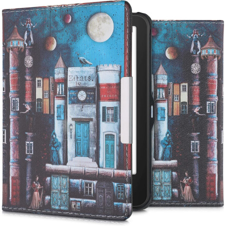 kwmobile Étui Compatible avec Tolino Vision 1/2 / 3/4 HD Coque - Étui à Rabat magnétique Tablette eReader Similicuir - Multicolo
