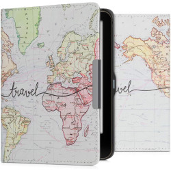 kwmobile Étui Compatible avec Tolino Vision 1/2 / 3/4 HD Coque - Étui à Rabat magnétique Tablette eReader Similicuir - Noir-Mult