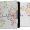 kwmobile Étui Compatible avec Tolino Vision 1/2 / 3/4 HD Coque - Étui à Rabat magnétique Tablette eReader Similicuir - Noir-Mult