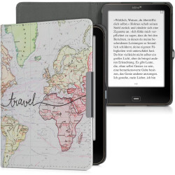 kwmobile Étui Compatible avec Tolino Vision 1/2 / 3/4 HD Coque - Étui à Rabat magnétique Tablette eReader Similicuir - Noir-Mult