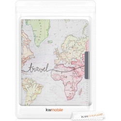 kwmobile Étui Compatible avec Tolino Vision 1/2 / 3/4 HD Coque - Étui à Rabat magnétique Tablette eReader Similicuir - Noir-Mult