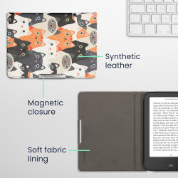 Kwmobile étui compatible avec tolino vision 1/2 / 3/4 hd coque - étui à rabat magnétique tablette ereader similicuir - orange-no