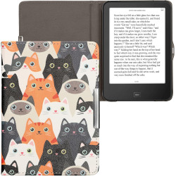 Kwmobile étui compatible avec tolino vision 1/2 / 3/4 hd coque - étui à rabat magnétique tablette ereader similicuir - orange-no