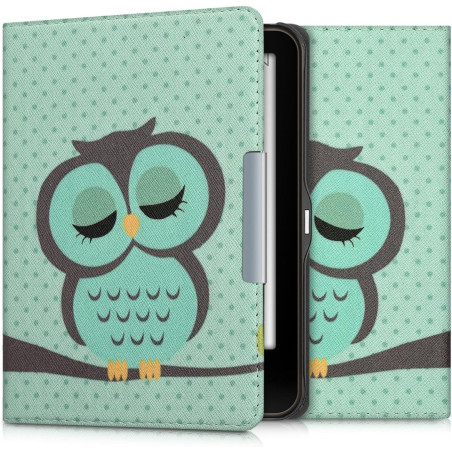 kwmobile Étui Compatible avec Tolino Vision 1/2 / 3/4 HD Coque - Étui à Rabat magnétique Tablette eReader Similicuir - Turquoise