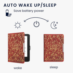Kwmobile étui compatible avec tolino vision 1/2 / 3/4 hd coque - étui à rabat magnétique tablette ereader similicuir - jaune-ora