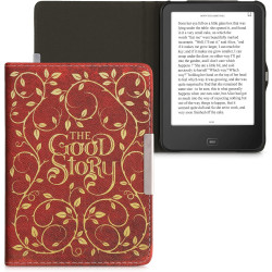Kwmobile étui compatible avec tolino vision 1/2 / 3/4 hd coque - étui à rabat magnétique tablette ereader similicuir - jaune-ora