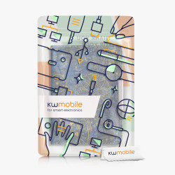kwmobile Étui Compatible avec Tolino Vision 1/2 / 3/4 HD Coque - Étui à Rabat magnétique Tablette eReader Similicuir - Jaune-Ble