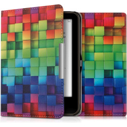 kwmobile Étui Compatible avec Tolino Vision 1/2 / 3/4 HD Coque - Étui à Rabat magnétique Tablette eReader Similicuir - Multicolo