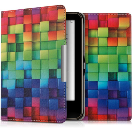 kwmobile Étui Compatible avec Tolino Vision 1/2 / 3/4 HD Coque - Étui à Rabat magnétique Tablette eReader Similicuir - Multicolo